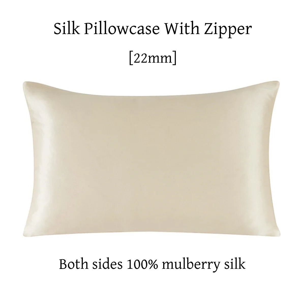 22 Momme Silk Zipper Pillowcase 1pc 100% Nature Mulberry Silk Muticolor Pillow Case For Healthy Standard Queen King
