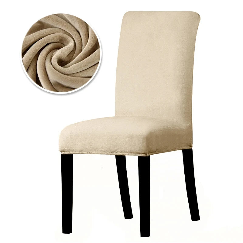 1/2/4/6 Pieces Real Velvet Fabric Super Soft Chair Cover Luxurious Office Seat Cases Tretch Chair Covers For Dining Room Hotel