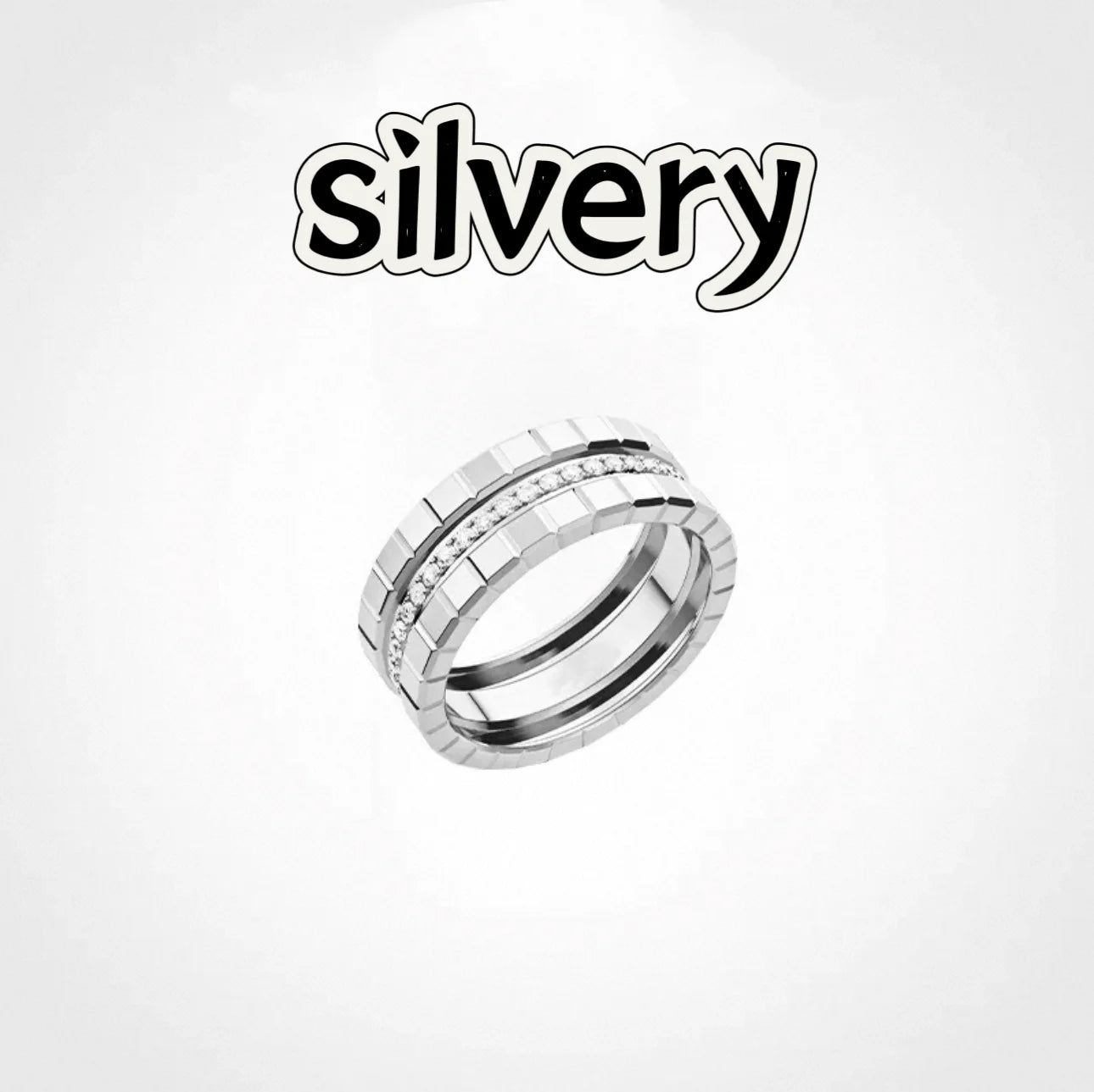 French  High-Quality S925 Sterling Silver Ice Cube Style Pave AAA Zirconia Lovers Ring For Women And Men Wedding Fashion Jewelry