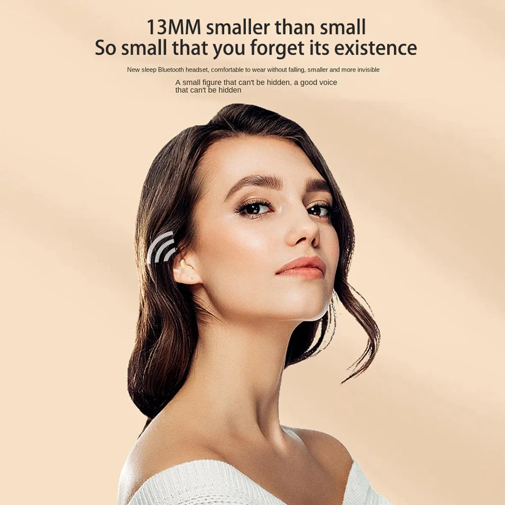 Invisible Earphones Mini Headphones Bluetooth TWS Wireless Touch Gaming In-Ear Earbuds Noise Reduction Sports Headset For iPhone