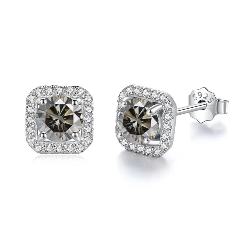 JoyceJelly 8H8A Cut D Color VVS Moissanite Diamond Stud Earrings Luxury Sterling 925 Silver Jewelry For Women Wholesale Price