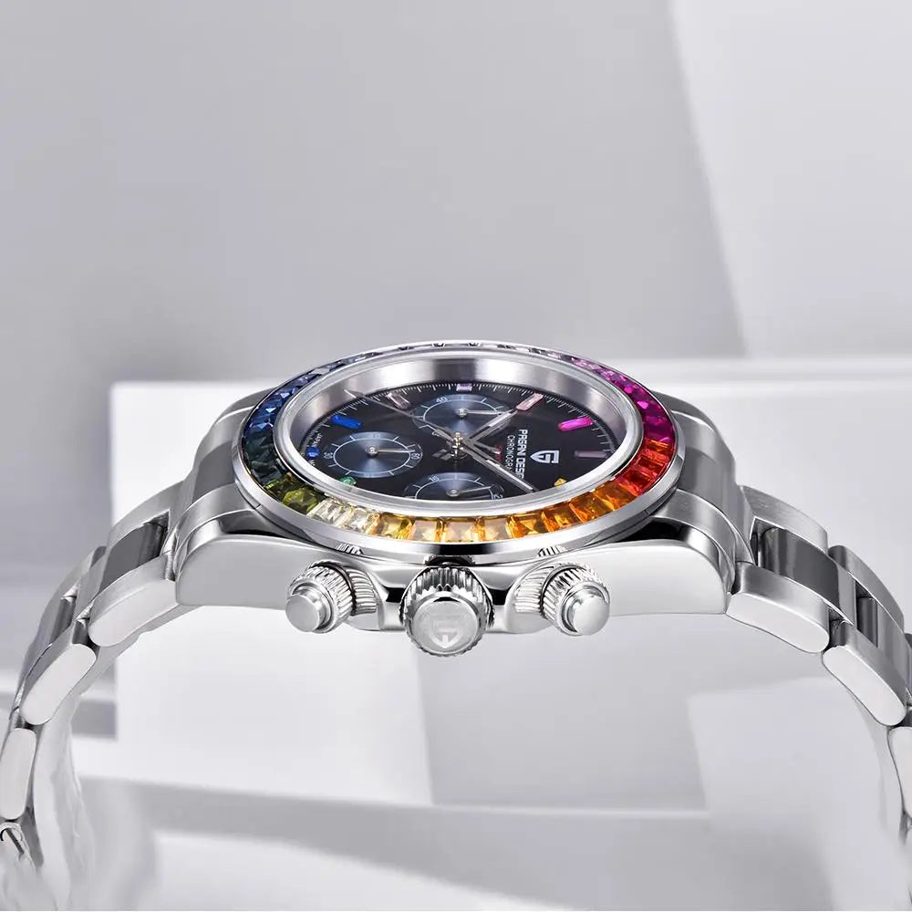 2025 New PAGANI DESIGN Rainbow Circle PD1644 Luxury Quartz Watch For Men Automatic Wristwatches Men Sport Waterproof Chronograph