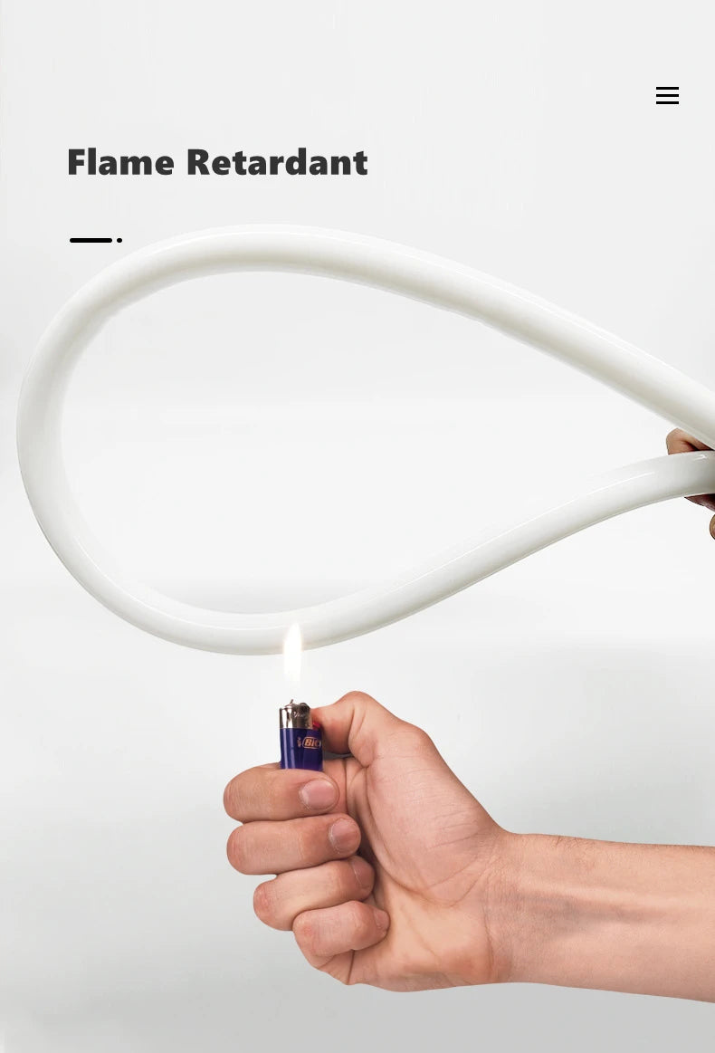 Round Flexible Silicone Strip Light 360 Degree Glowing IP65 Outdoor LED Soft Neon Tube Tape Lamp DIY Minimalist Linear Lighting