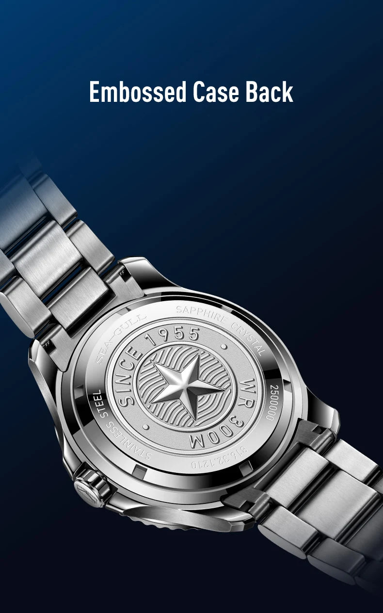 Seagull 40mm Ocean Series Pro Wristwatch relogio masculino Men's Automatic Mechanical Watch 300m Diving Sapphire Crystal 1213