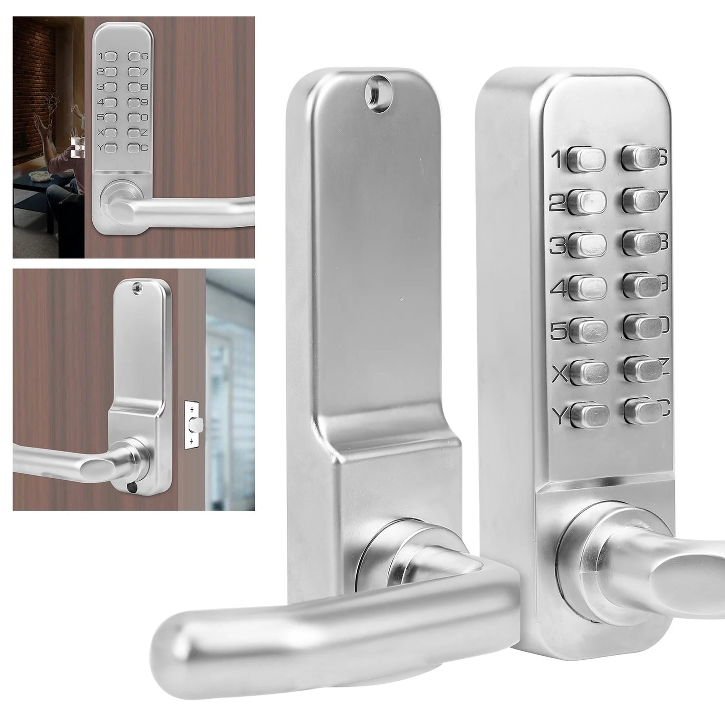 Smart Mechanical Digital Password Entry Non‑Power High Security Anti-Theft Safety Door Lock Durable for Home Office Access
