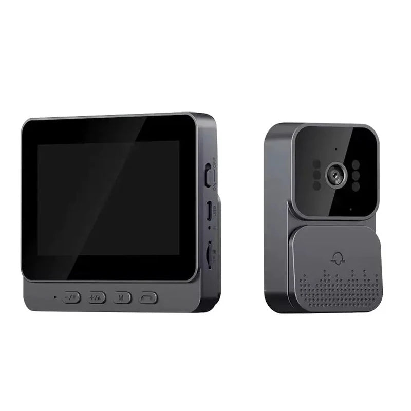 Video Doorbell IR Night Vision Doorbell Camera 1080P 4.3inch IPS Screen Eye Peephole Camera 2.4G for Villa Home Office Apartment