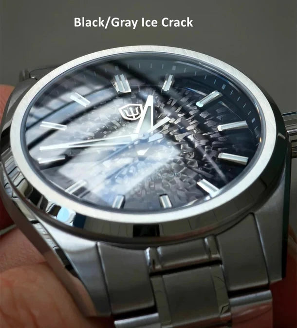 Crack-Dial Watchdives WD0003C 38mm Men Watch VH31 Sweep Seconds Quartz Movement Sapphire ice Luminous 10Bar Waterproof Watches