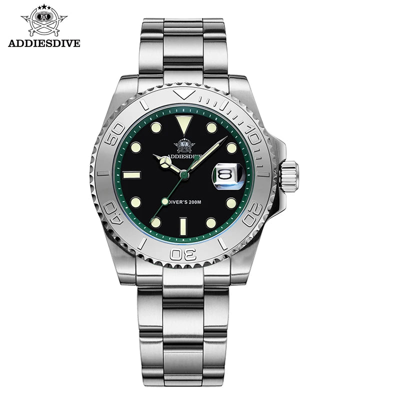 ADDIESDIVE 41mm Japan2115 Men's Quartz Watch 200m Waterproof Wristwatch BGW9 Luminous Ceramic Bezel 316 Steel Man Luxury Watches