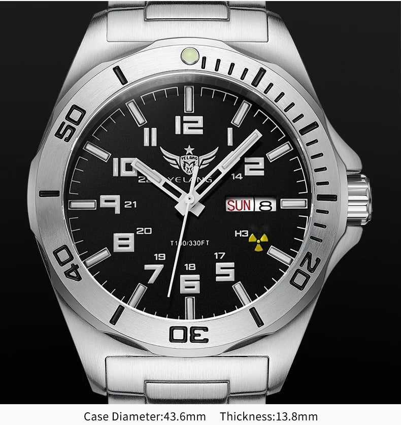 Yelang V1019 Brand 44MM Men Watch NH36 100M PROFESSIONAL WATERPROOF Deep Diving Mechanical Automatic Watch Sapphire Lens Reloj