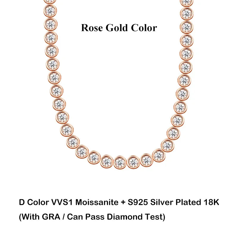 EWYA Sparkling 0.1ct 3mm Moissanite Tennis Bracelet with GRA for Women Party Fine Jewelry S925 Sterling Silver Diamond Bracelets