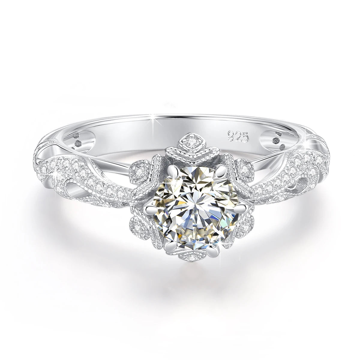 Luxury 18k Gold Plated Women Ring 1ct D vvs1 Moissanite 925 Silver Wedding Band High Quality Engagement Gift Fine Jewelry