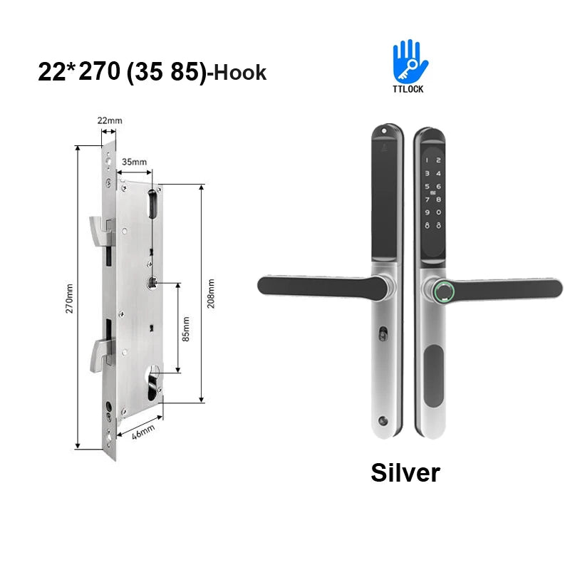 Slim 2.8CM Waterproof Sliding Door Smart Lock Fingerprint Password IC Card Key Compatibility TTlock App & Alexa Biometric Header