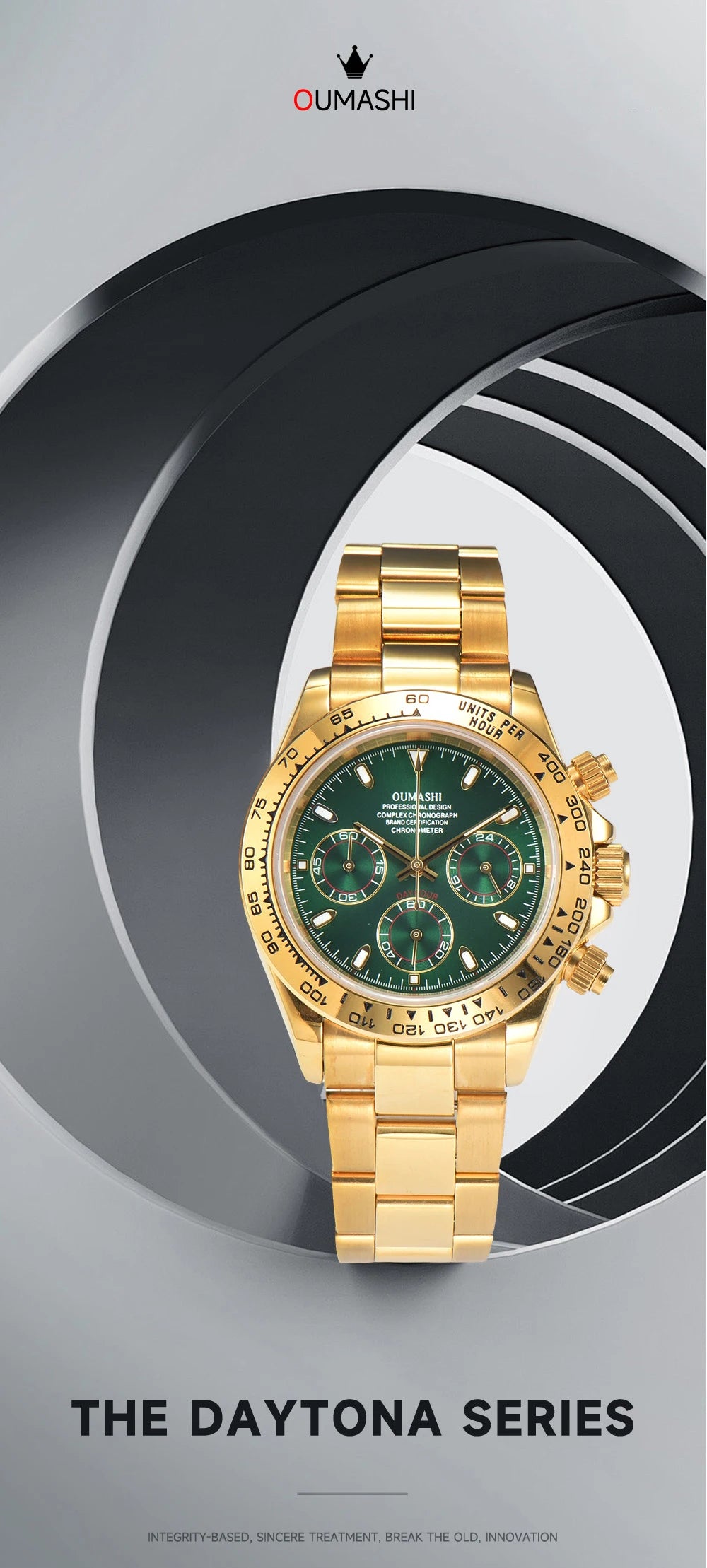 Luxury Sports Quartz Watch Sapphire Glass 316L stainless steel waterproof for men's custom watches with VK63 watch movement