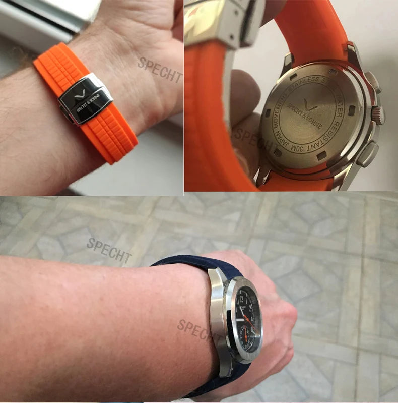 Dropshipping 2025 Best Selling Products Wristwatch For Men Japan Chronograph Quartz Watch Orange Rubber Strap Relogio Masculino