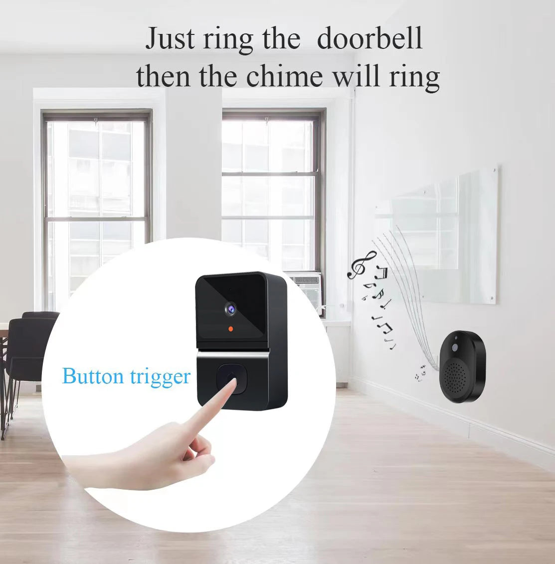 Intelligent Wireless Doorbell Home Welcome Doorbell Waterproof 300m Remote Smart Door Bell Chime EU UK US Plug Optional