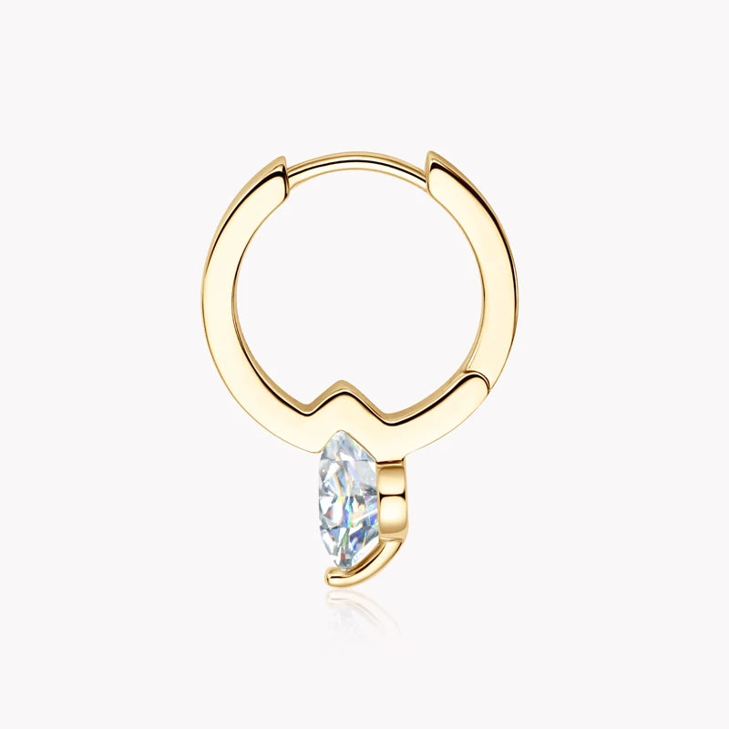 Solitaire 1ct D Moissanite Earrings for Women 2023 Diamond Sterling Silver Hoop Earrings 925 Drop Earrings Girls 14k Gold Plated