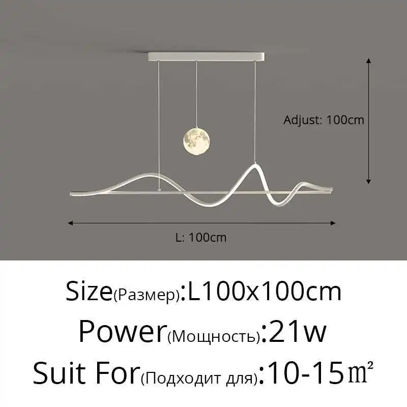 Modern Led Pendant Lights Chandelier For Dining Table Living Room Counter Bar Interior Moon Hanging Lamp Decor Chandelier Lamp
