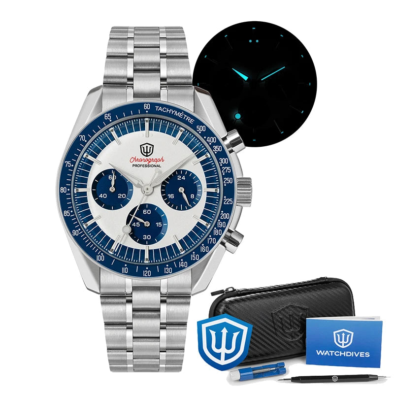 Watchdives WD1863 Men Watch 10Bar Waterproof Sapphire Crystal 39mm Quartz Watch VK63 Movement Vintage Watch with Gift Box