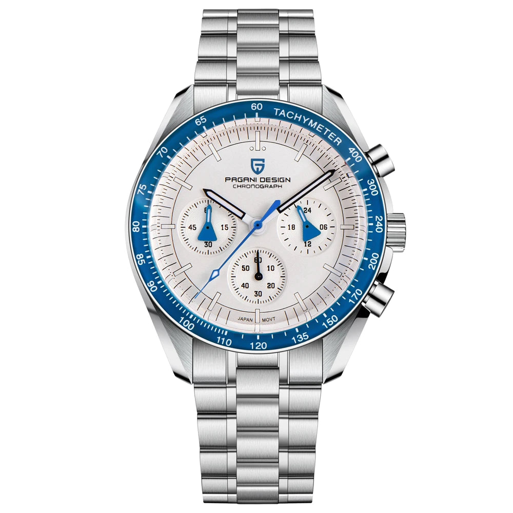 PAGANI DESIGN New Luxury Moon Quartz Watches For Men Stainless steel Luminous waterproof Sports Chronograph Man 2025 Retro Watch