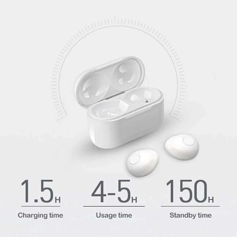 Invisible Earphones Mini Headphones Bluetooth TWS Wireless Touch Gaming In-Ear Earbuds Noise Reduction Sports Headset For iPhone
