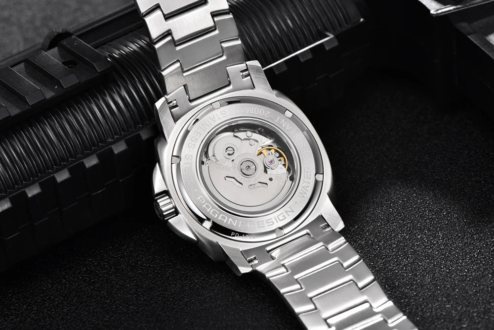 PAGANI DESIGN 2025 New Luxury Men's Watches Mechanical Automatic Watch For Men 200M Diving Wrist watch Stainless Steel+with box