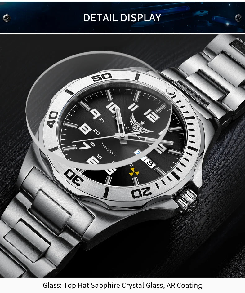 Yelang V1019 Brand 44MM Men Watch NH36 100M PROFESSIONAL WATERPROOF Deep Diving Mechanical Automatic Watch Sapphire Lens Reloj