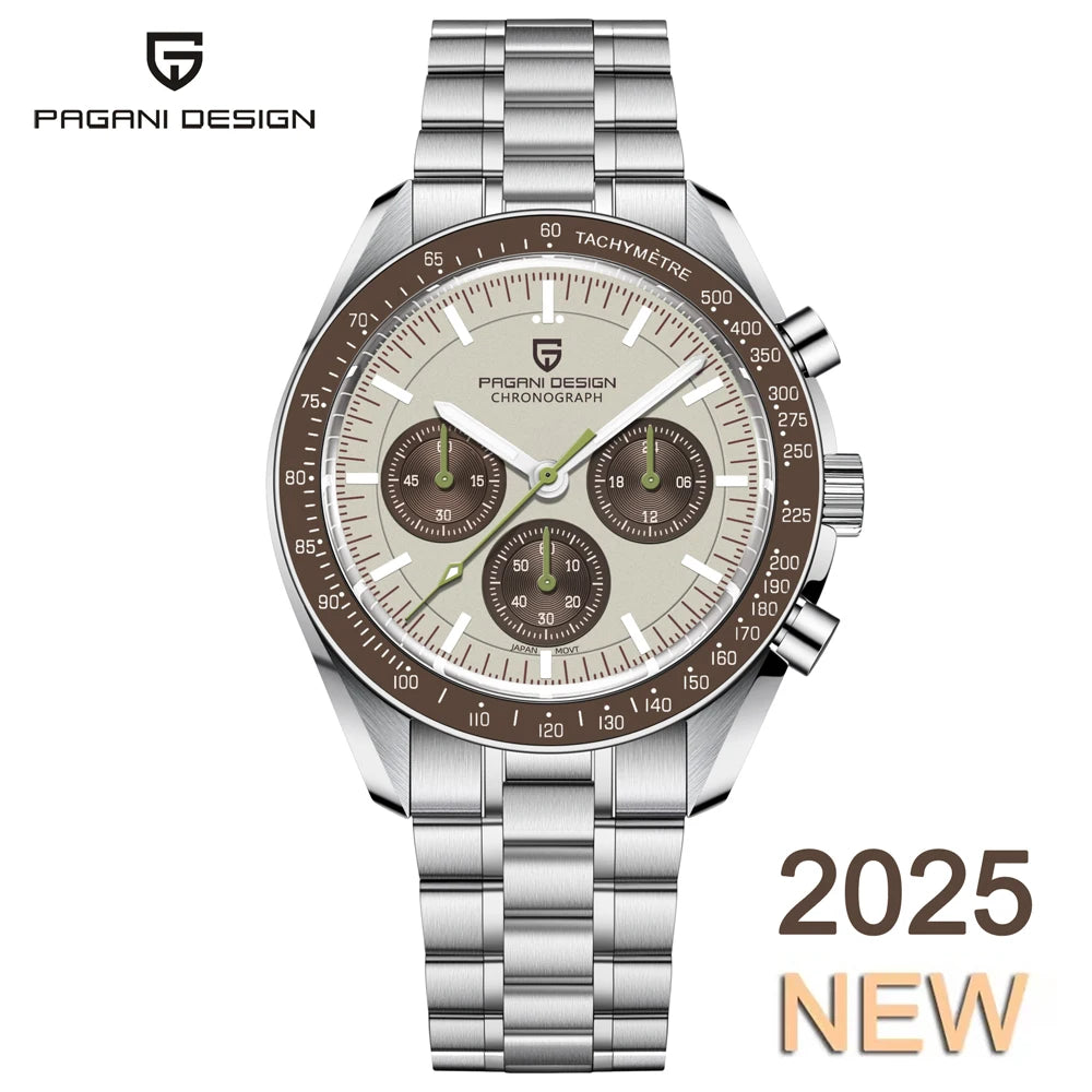 2025 New PAGANI DESIGN Saturn Men's Watches Luxury Quartz Watch For Men Chronograph Wristwatches AR Sapphire Waterproof Luminous