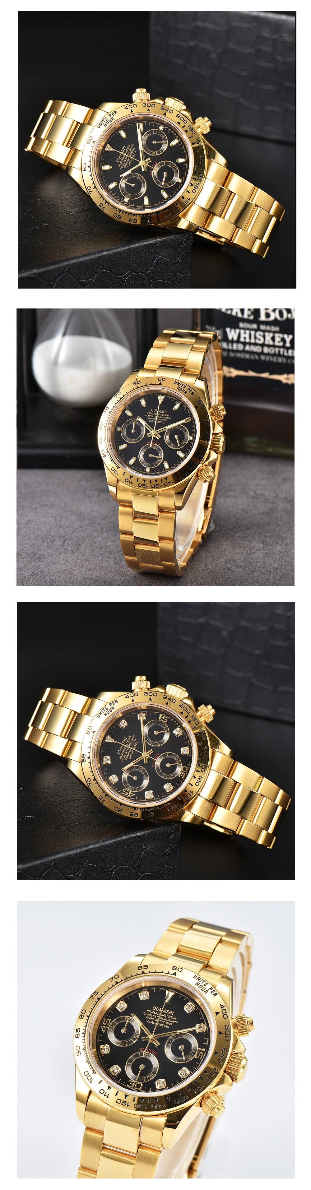 Luxury Sports Quartz Watch Sapphire Glass 316L stainless steel waterproof for men's custom watches with VK63 watch movement