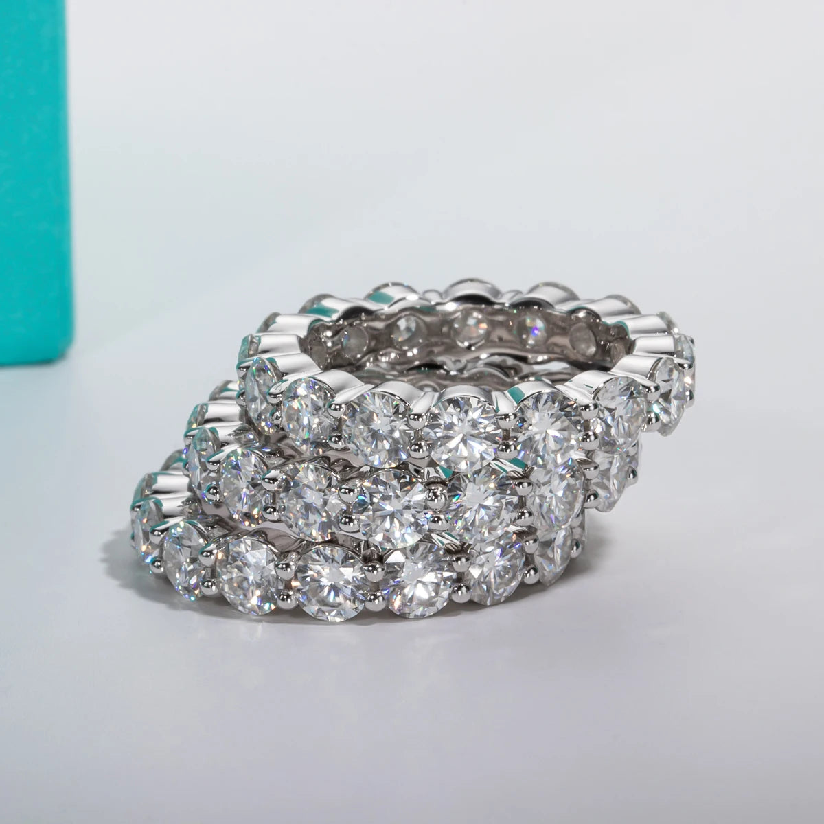 AnuJewel 3CT D Color Moissanite Wedding Bands 18k Gold Plated 925 Sterling Silver Bridal Ring Set For Girls Jewelry Wholesale