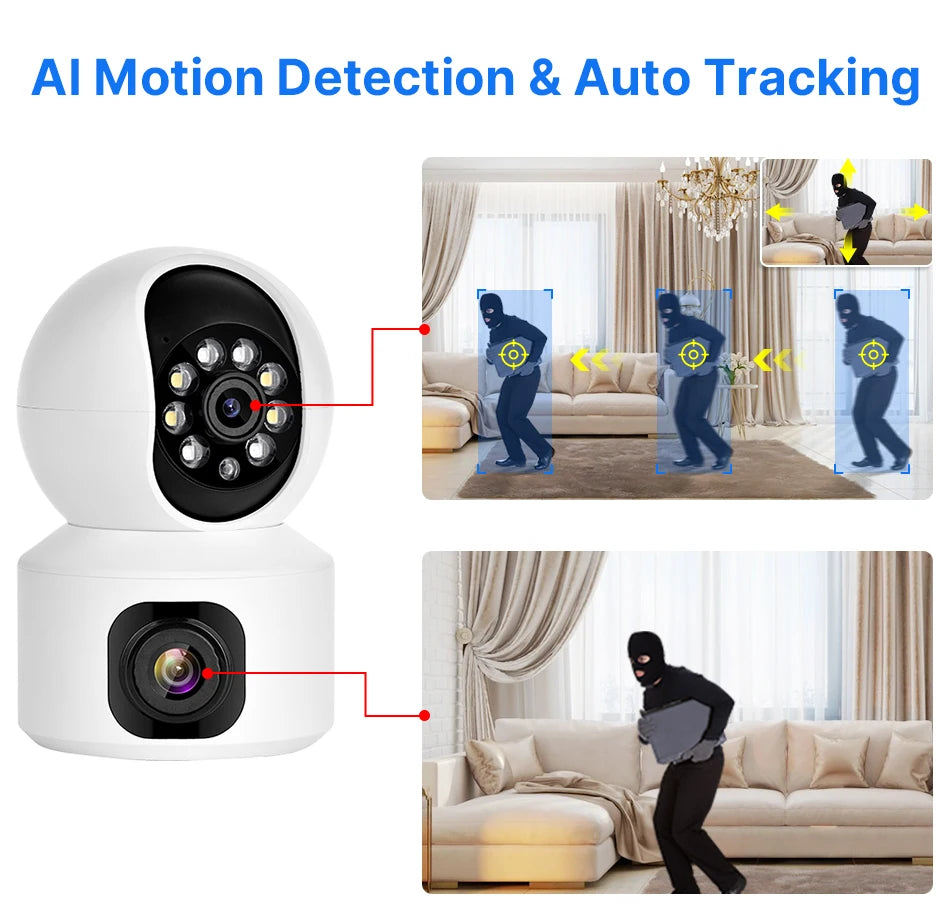 Hiseeu 2K 4MP PTZ IP Camera WIFI Wireless Smart Home Security Surveillance Camera Two-way Audio Indoor Baby Pet Monitor Camera