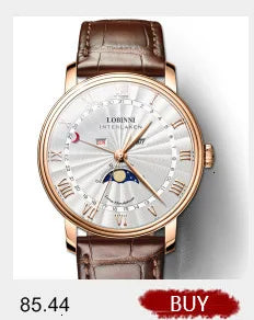 LOBINNI Luxury Brand Switzerland Perpetual Calendar Automatic Mechanical Men's Watches Sapphire Multi-function Clock L13019-8