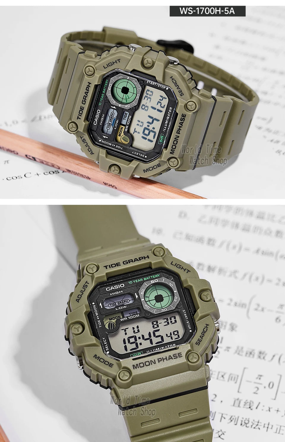 Casio Men's Watch Fashion Sports Outdoor Wristwatch Active Lifestyle Timepiece Casual Design WS-1700H series