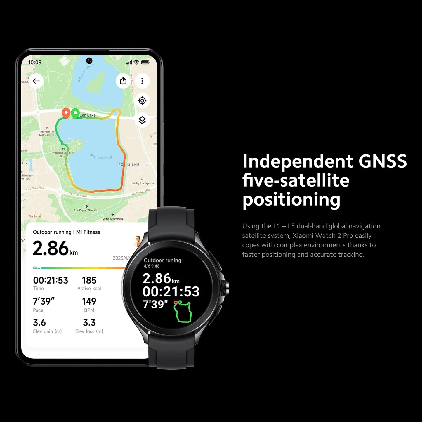 Xiaomi Watch 2 Pro 2GB 32GB 1.43" AMOLED Display 326 PPI 150+ Sports Modes Qualcomm Snapdragon W5+ Gen 1 Magnetic Charge 54.5g