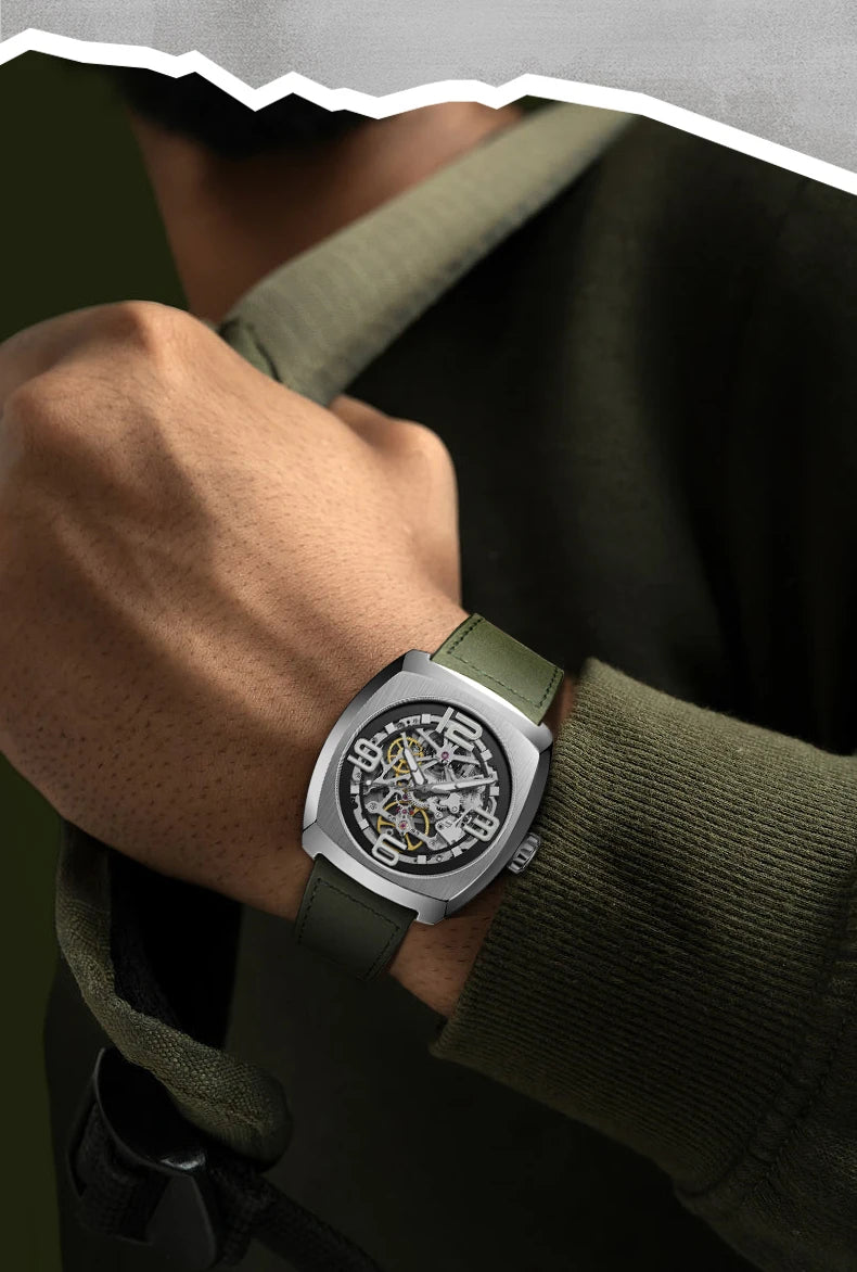 2025 Seagull Men's Mechanical Watches 44MM Skeleton Dial Luxury Man Wristwatch Sapphire Stainless Steel Waterproof Clock 6167