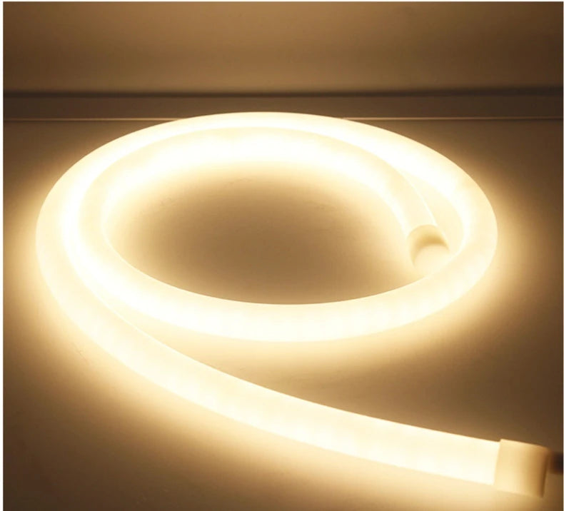 Round Flexible Silicone Strip Light 360 Degree Glowing IP65 Outdoor LED Soft Neon Tube Tape Lamp DIY Minimalist Linear Lighting