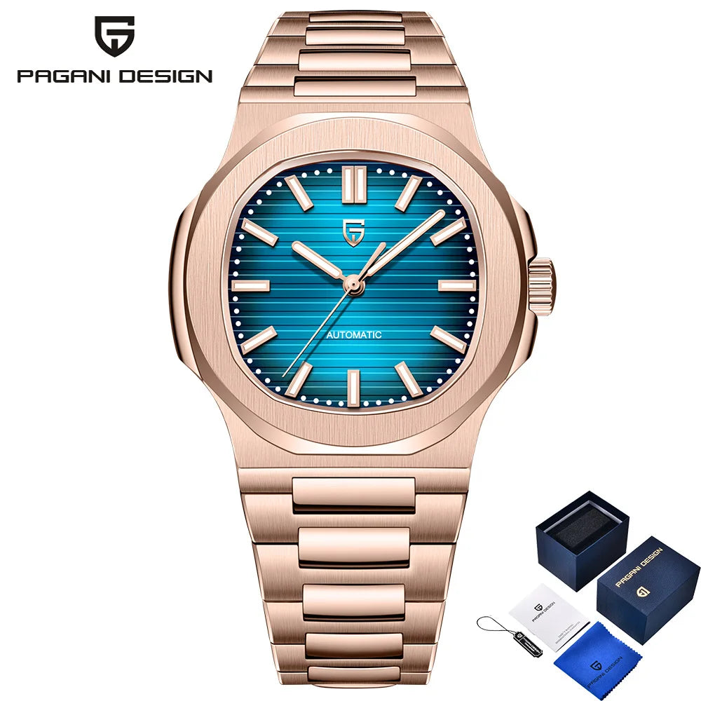 2025latest Pagani design rose gold top luxury automatic men's watch fashion AR Sapphire crystal mechanical watch men's gift10BAR
