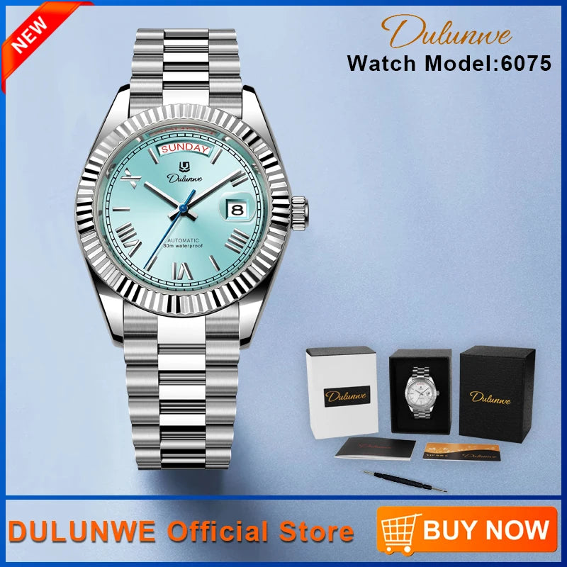 Dulunwe Datejusts Mechanical  Movement Watches For Men Automatic Mechanical Watches Calendar Waterproof Men Watch