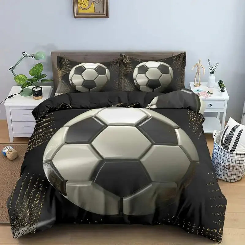 Luxury Basketball Football Printed Bedding Set Queen King Quilt Cover Pillowcase Sport Duvet Cover Polyester Comforter Cover