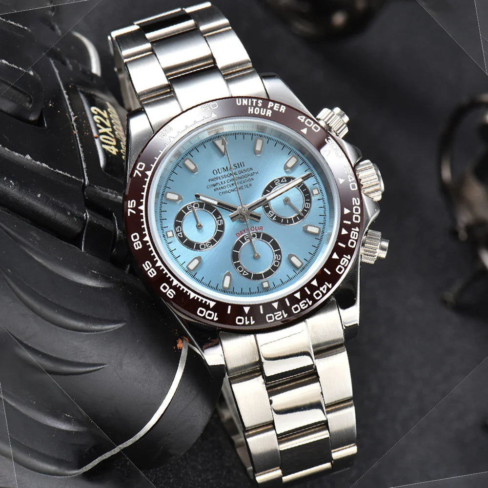VK63 movement watches luxury men's watches sapphire glass waterproof watches quartz movement watches support custom logo