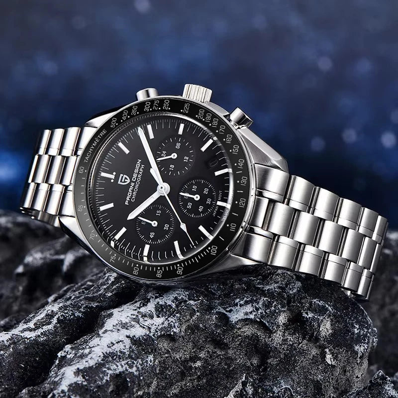 PAGANI DESIGN 2025 New Moon Men's Watches Luxury Quartz Watch Man Chronograph VK63 Men Gifts AR Sapphire Mirror Luminous Clock