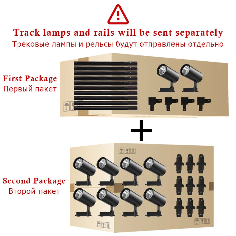 Full Set Led Track Light Fixture Rail 110-220V COB Ceiling Track Lamp 20/40W Spot Lighting For Clothing Shop Living Room Home