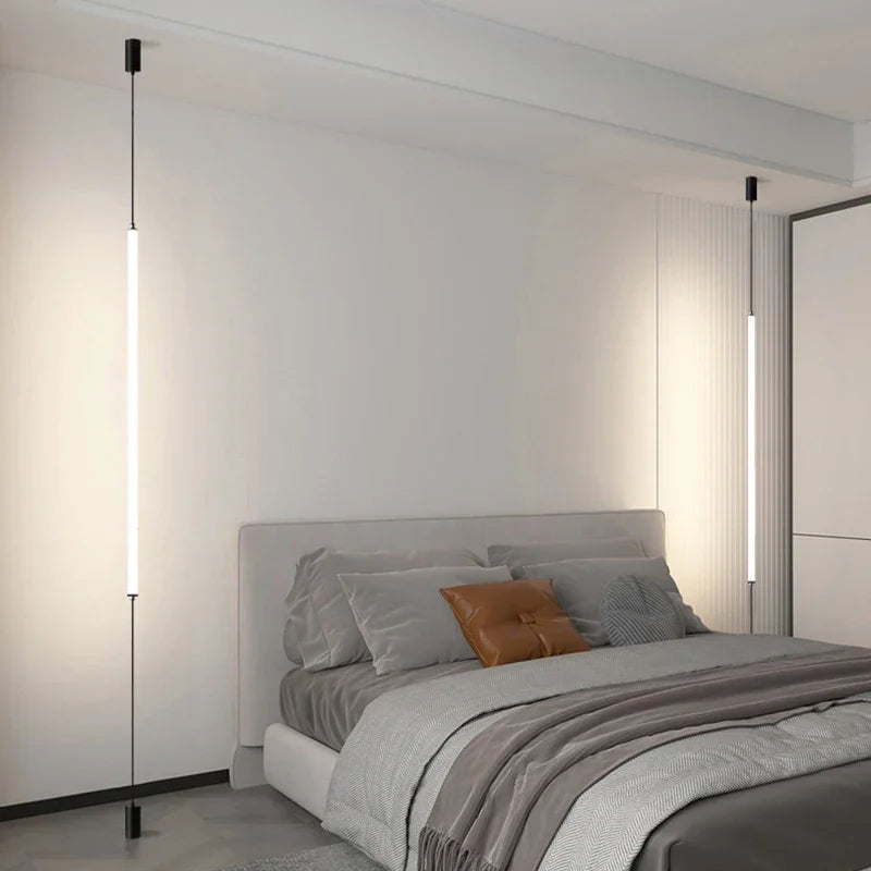 Hanging floor lamp Italy Design Black Long linear pendant light Bedroom Bedside Lamps Modern Hotel Living Room corner floor lamp