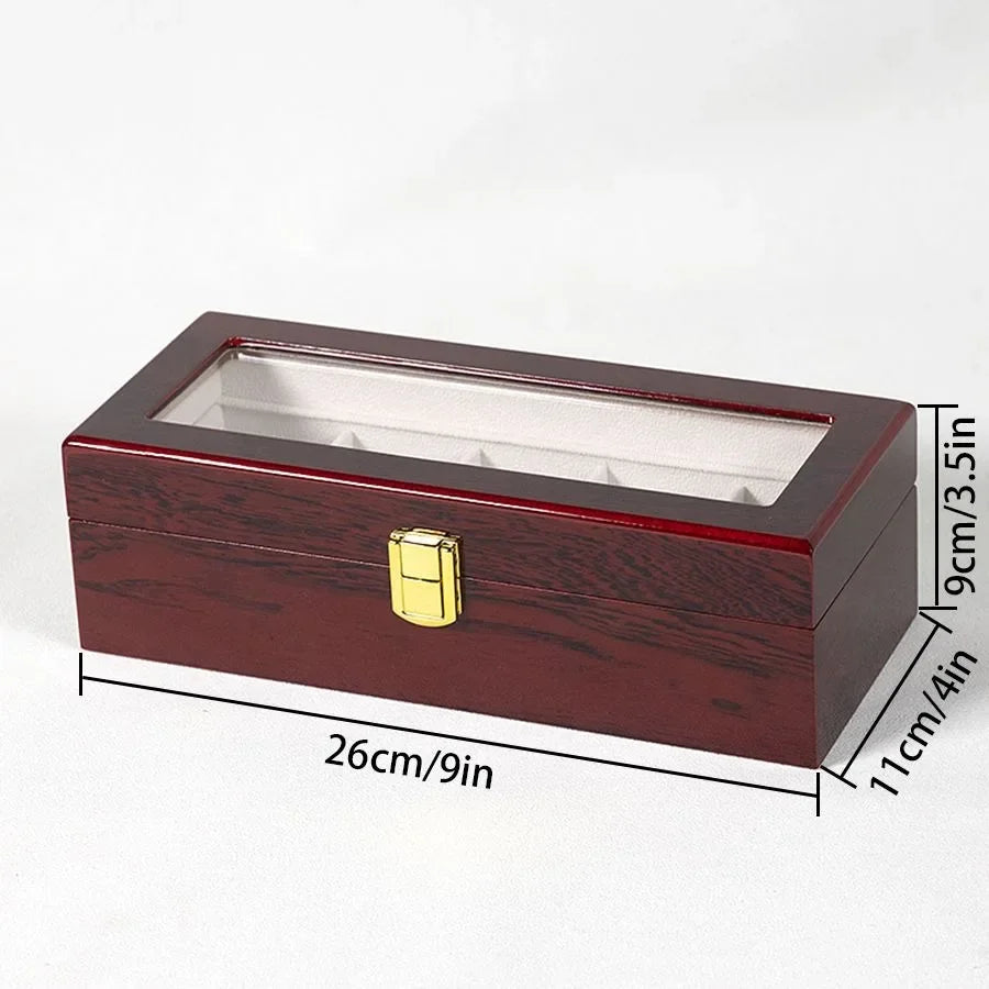 Red Wooden Watch Box Chinese Style Smooth Wood Environmental Protection Jewelry Watch Storage Case Red Wood Watch Protection Box