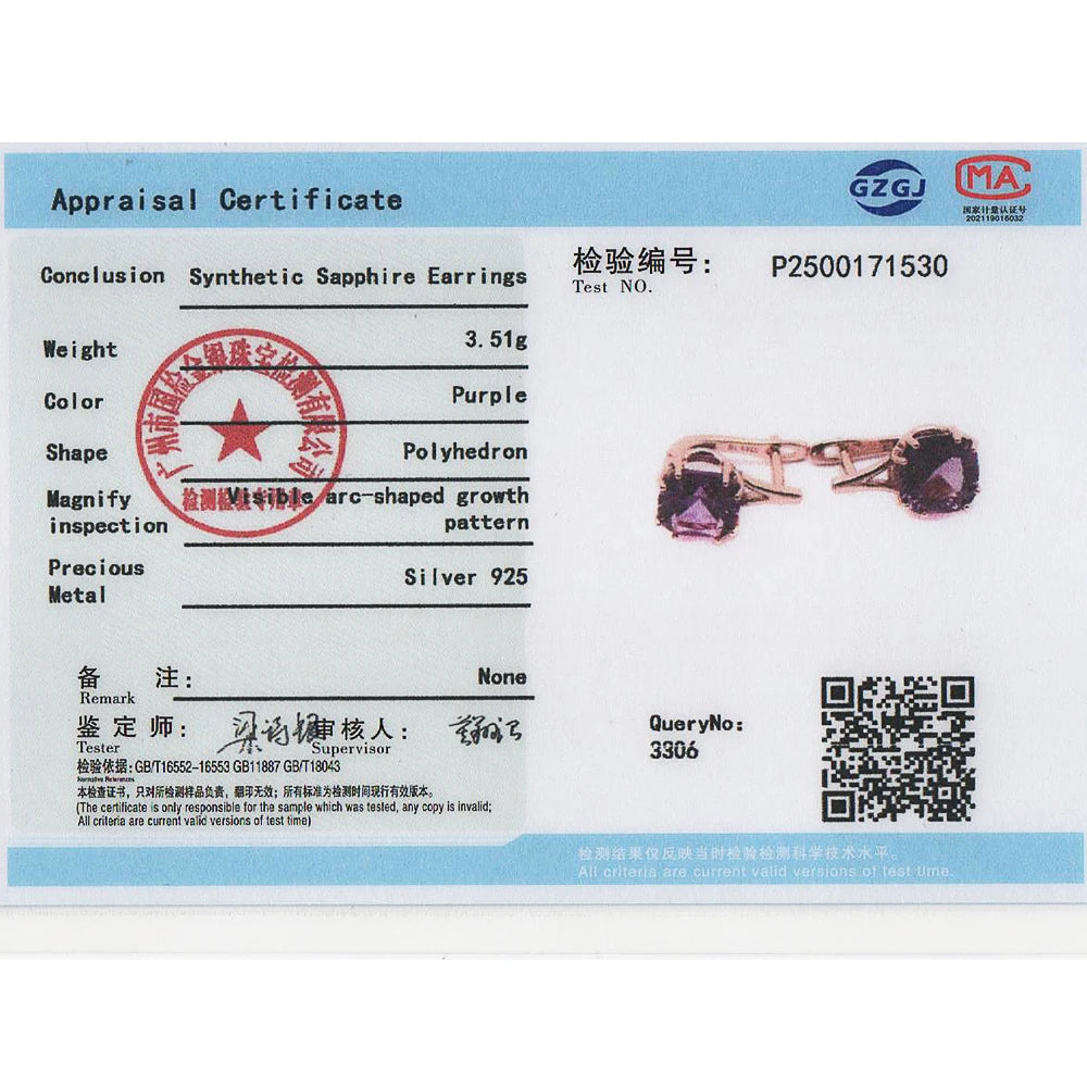 New Created nano Alexander Gemstone 925 sterling silver rose gold earring fashion simple design fine jewelry for women