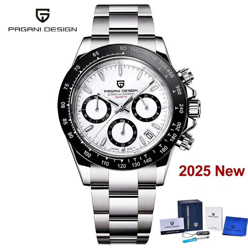 PAGANI DESIGN 2025 New Sport Chronograph Top Brand Luxury Quartz Watch For Men Sapphire crystal  Automatic Date Wrist watch Men