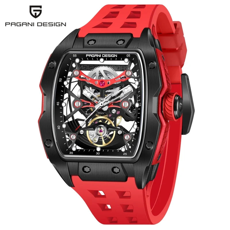 PAGANI DESIGN 2025 New Men's Automatic Mechanical Watch 42mm Fashion Casual Skeleton Sapphire Stainless Steel Watch for Men