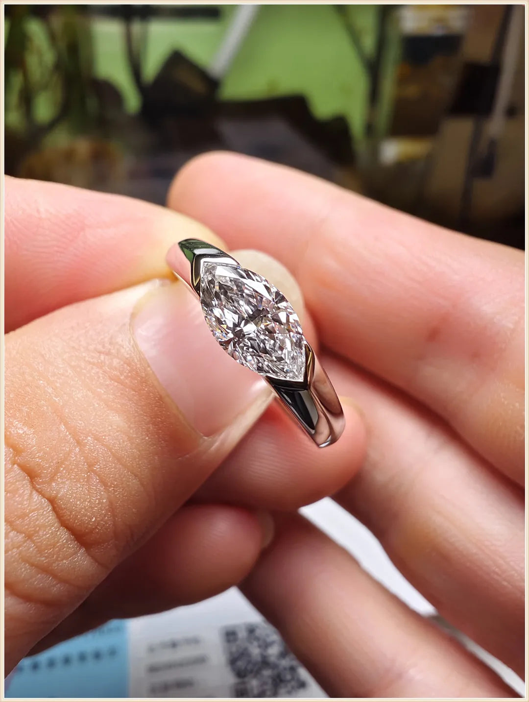 wholesale lab grown HPHT CVD Horse 's-eye cut with IGI certificate diamond lab grown diamond 1ct 14K gold rings Spot goods