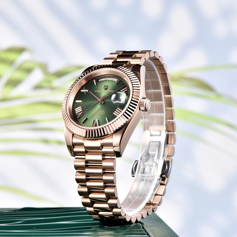 PAGANI DESIGN 2025 New Blue DD40 Luxury Automatic Watch For Men Mechanical Wristwatch Men Japan NH36A Movt Sapphire crystal