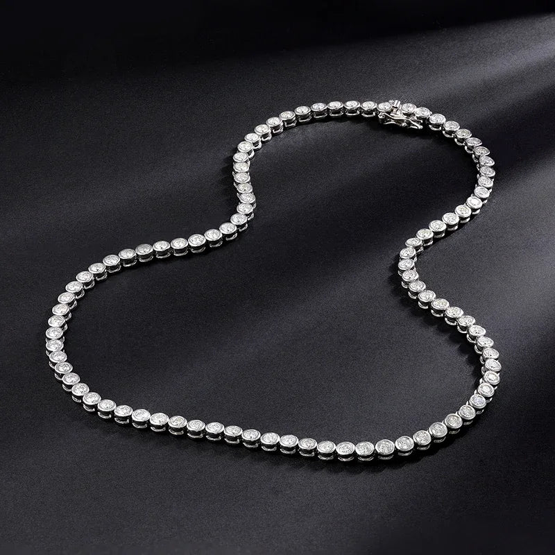 EWYA Sparkling 0.1ct 3mm Moissanite Tennis Bracelet with GRA for Women Party Fine Jewelry S925 Sterling Silver Diamond Bracelets