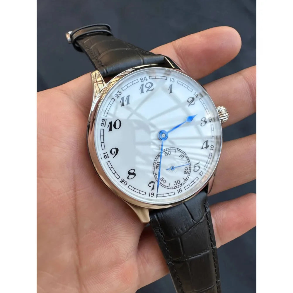 Reloj-Hombre Men's Watch for Seagull ST3600 Manual Movement, Retro Enamel Sterile Dial Business Micro Rotor Mechanical Watch